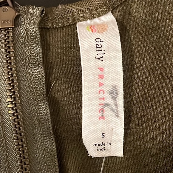 Daily Practice asymmetric tank top dress with ruched waist, color moss, sz S,NWT - Picture 5 of 14